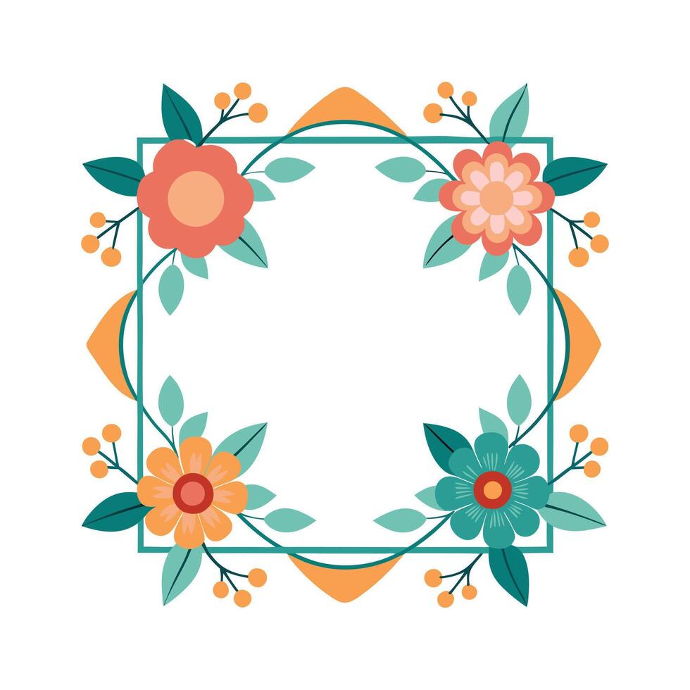 Beautiful Floral Frame Border Illustration vector