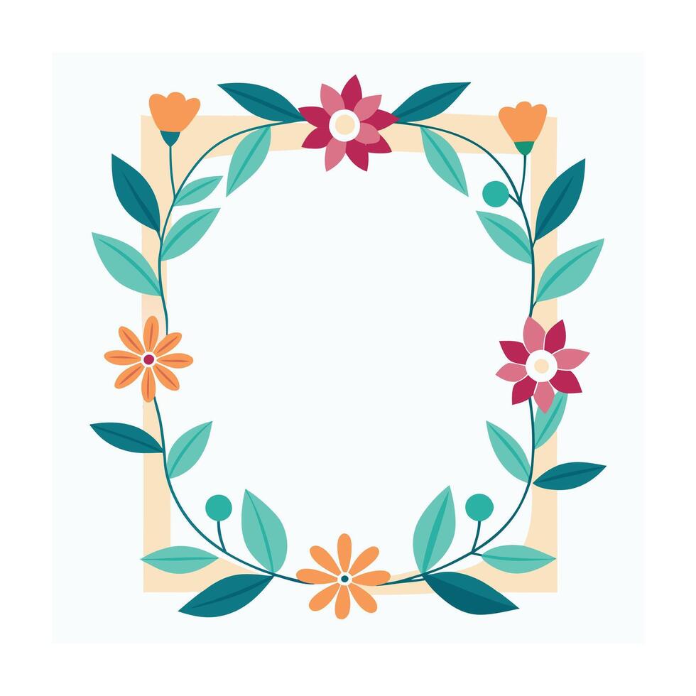 Beautiful Floral Frame Border Illustration vector