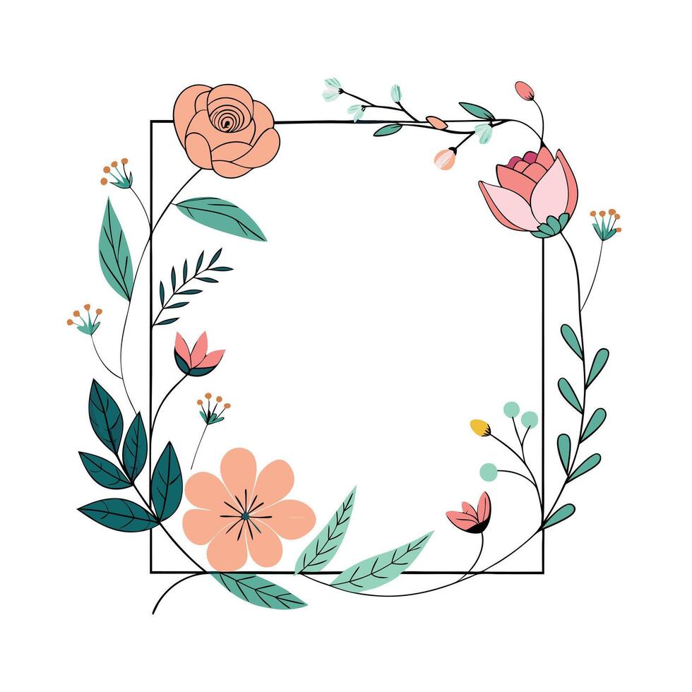 Beautiful Floral Frame Border Illustration vector