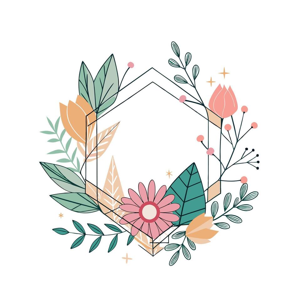 Beautiful Floral Frame Border Illustration vector
