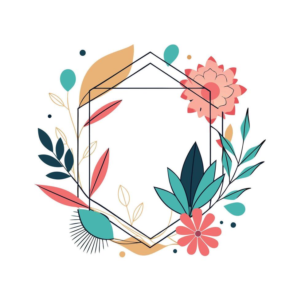 Beautiful Floral Frame Border Illustration vector