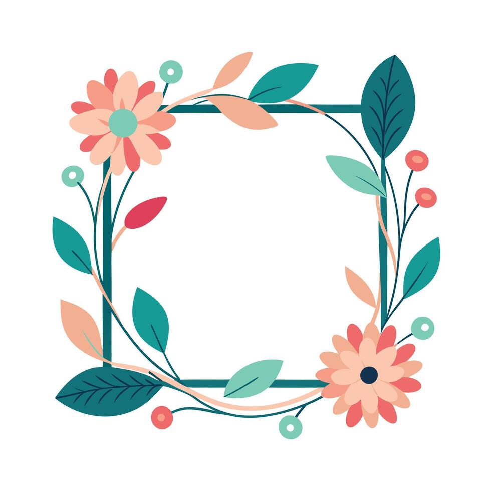 Beautiful Floral Frame Border Illustration vector