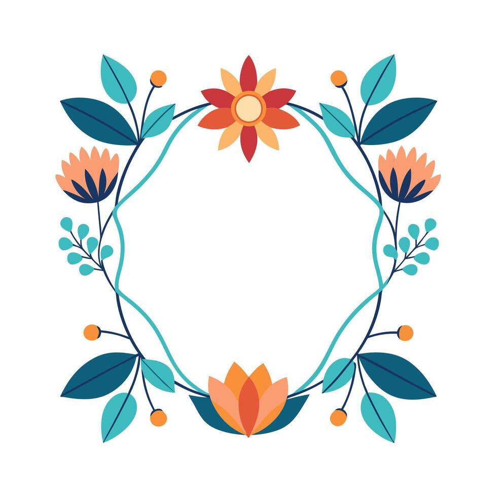 Beautiful Floral Frame Border Illustration vector