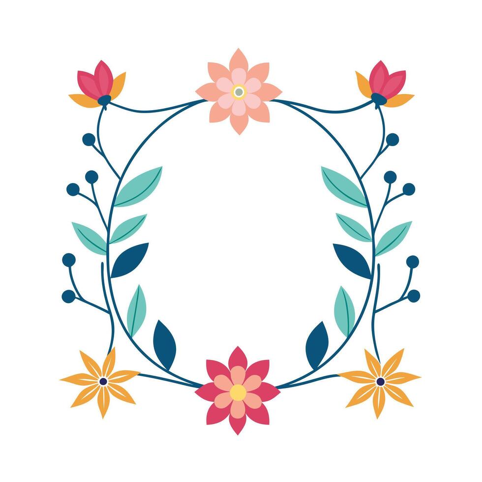 Beautiful Floral Frame Border Illustration vector