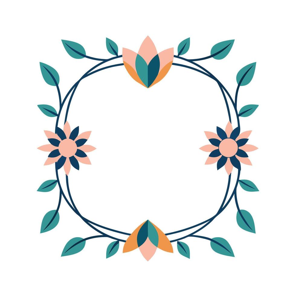 Beautiful Floral Frame Border Illustration vector