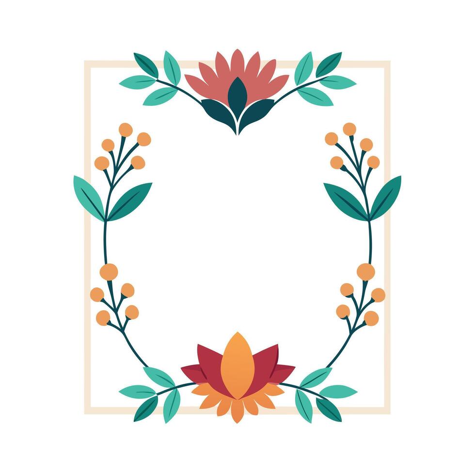 Beautiful Floral Frame Border Illustration vector