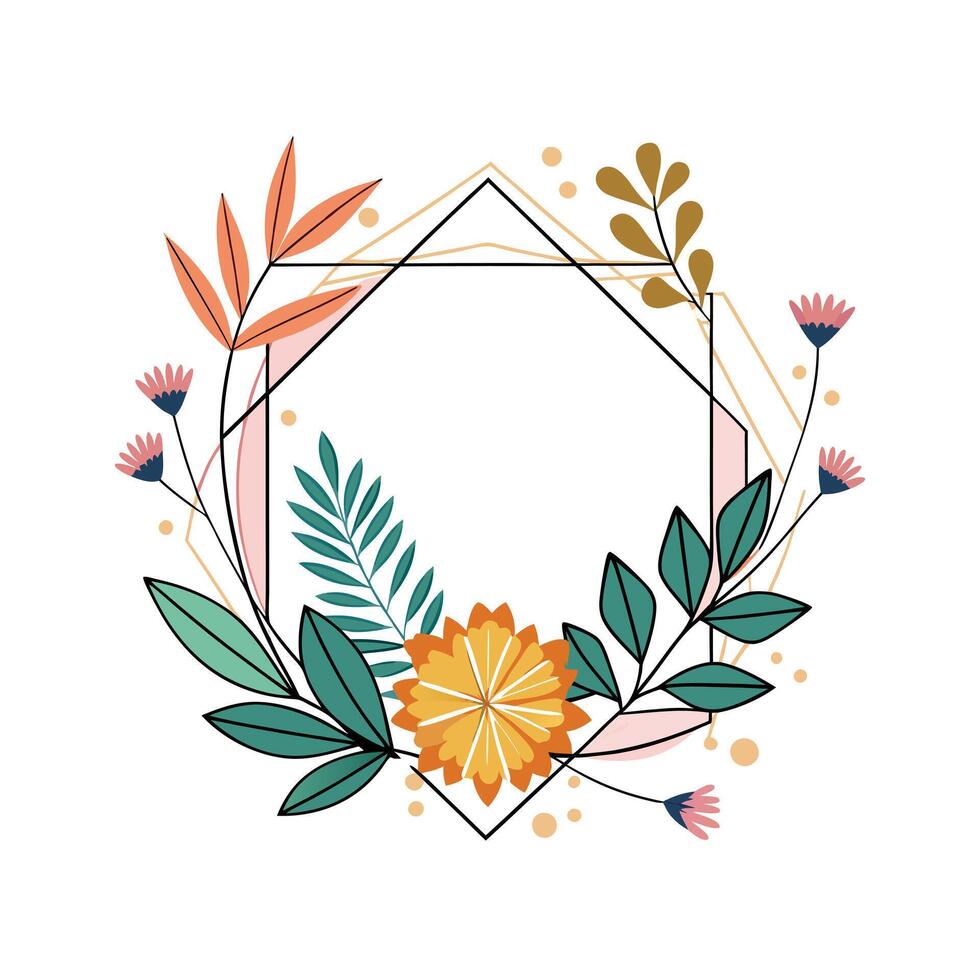 Beautiful Floral Frame Border Illustration vector
