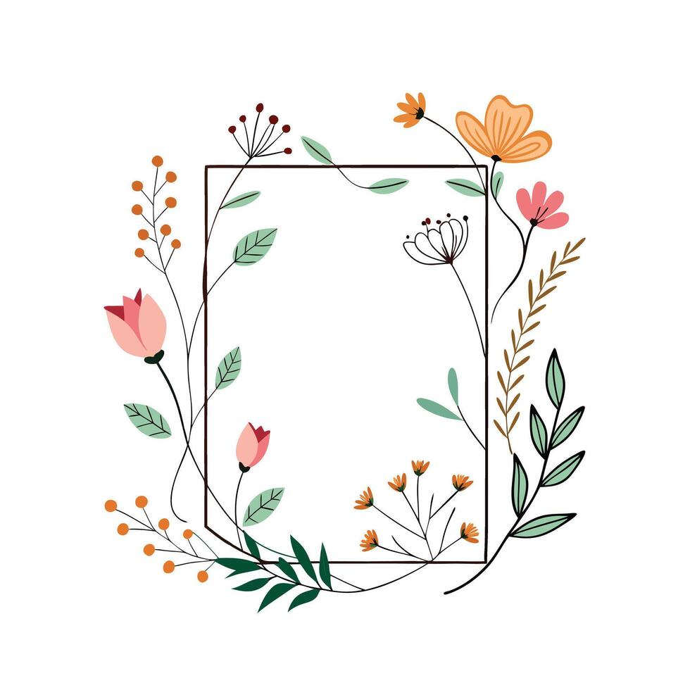 Beautiful Floral Frame Border Illustration vector