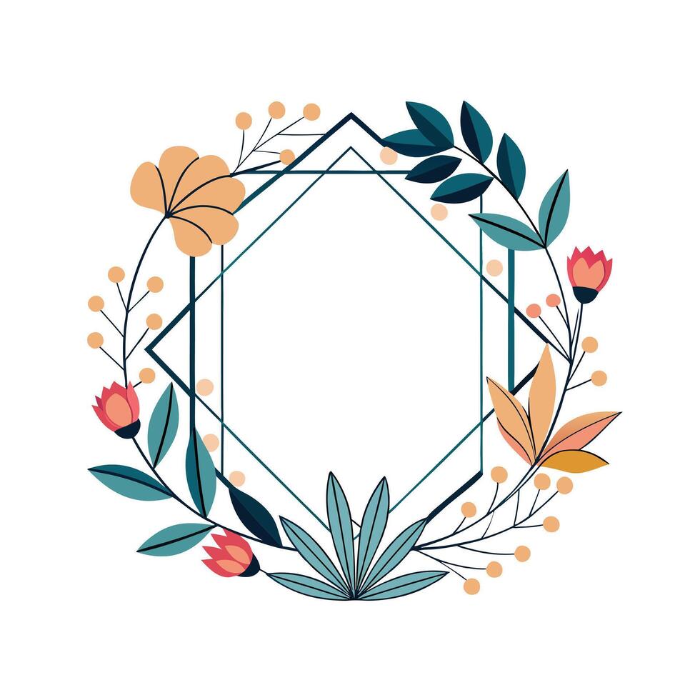 Beautiful Floral Frame Border Illustration vector