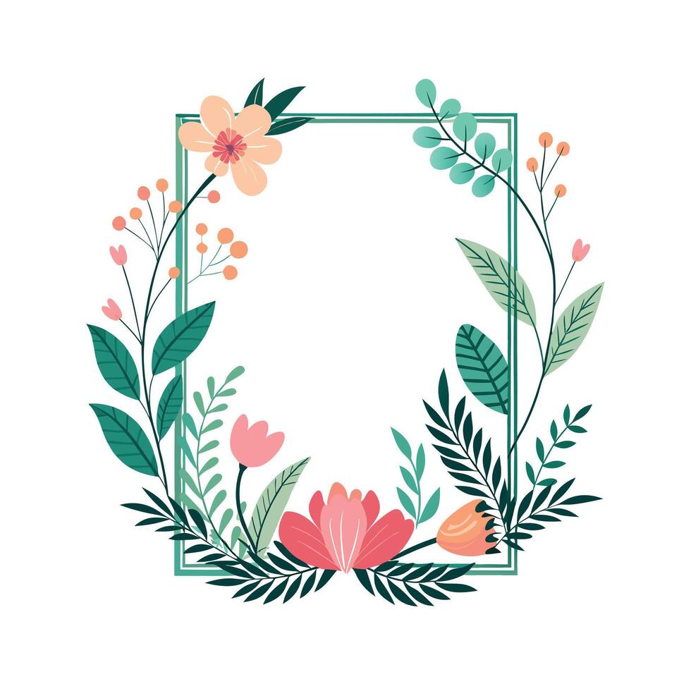 Beautiful Floral Frame Border Illustration vector
