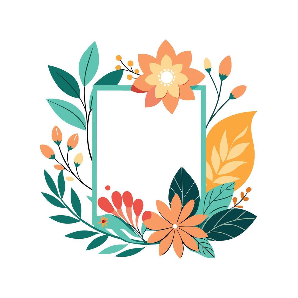 Beautiful Floral Frame Border Illustration vector