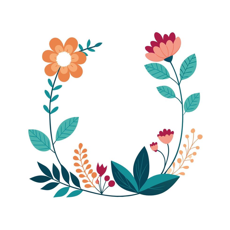 Beautiful Floral Frame Border Illustration vector