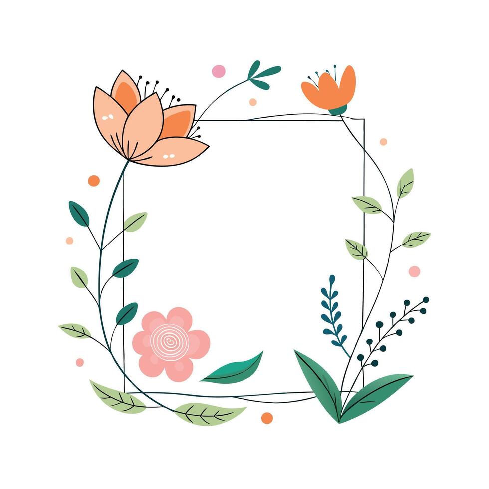 Beautiful Floral Frame Border Illustration vector