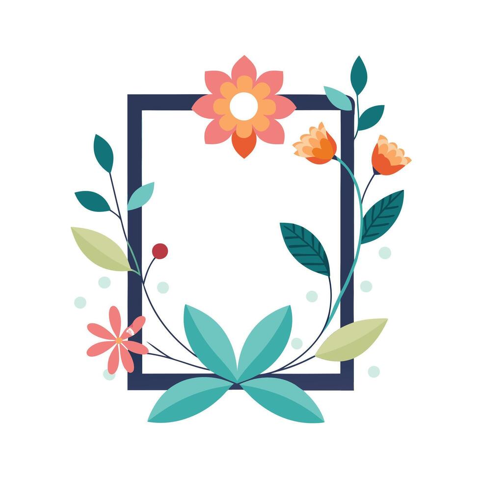 Beautiful Floral Frame Border Illustration vector