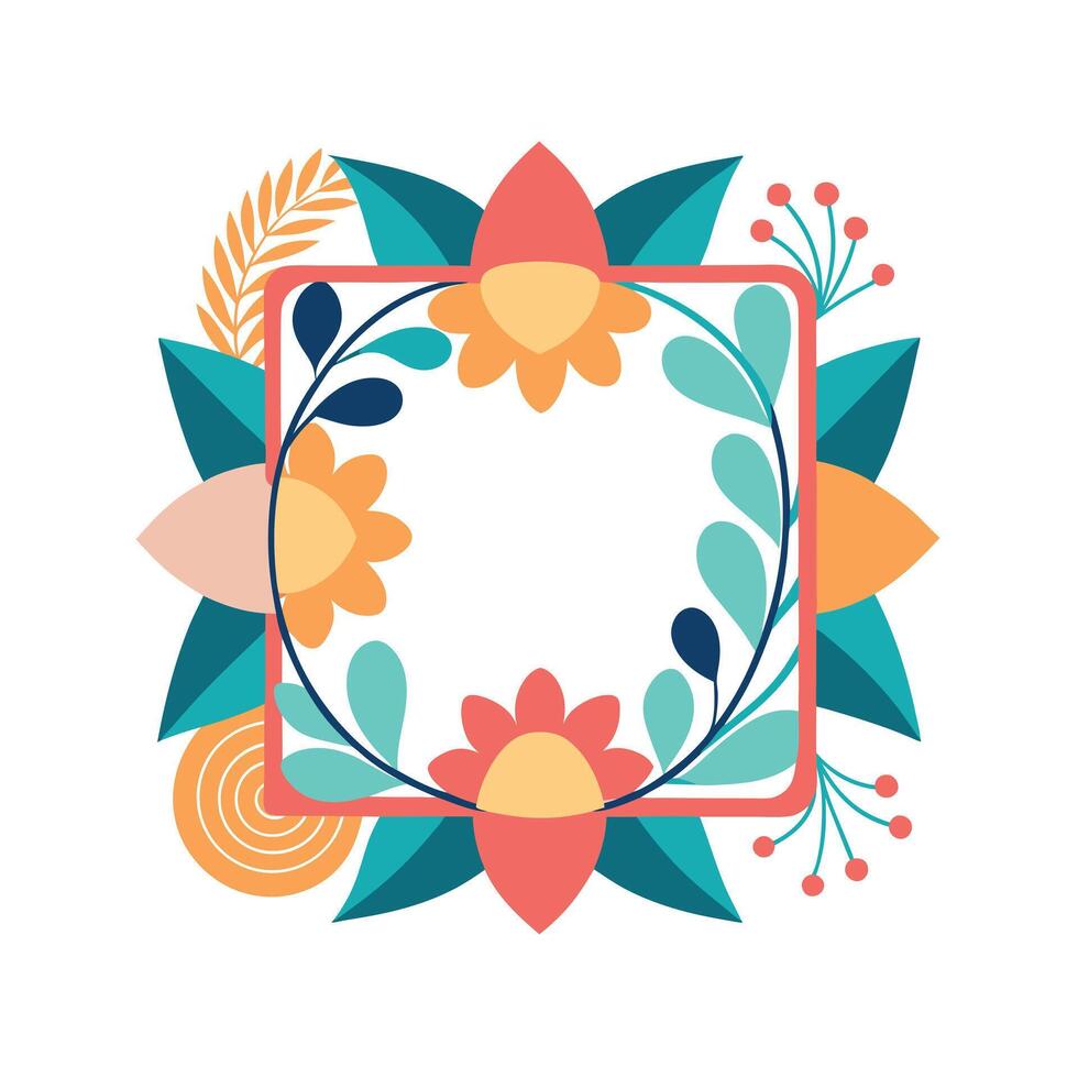 Beautiful Floral Frame Border Illustration vector