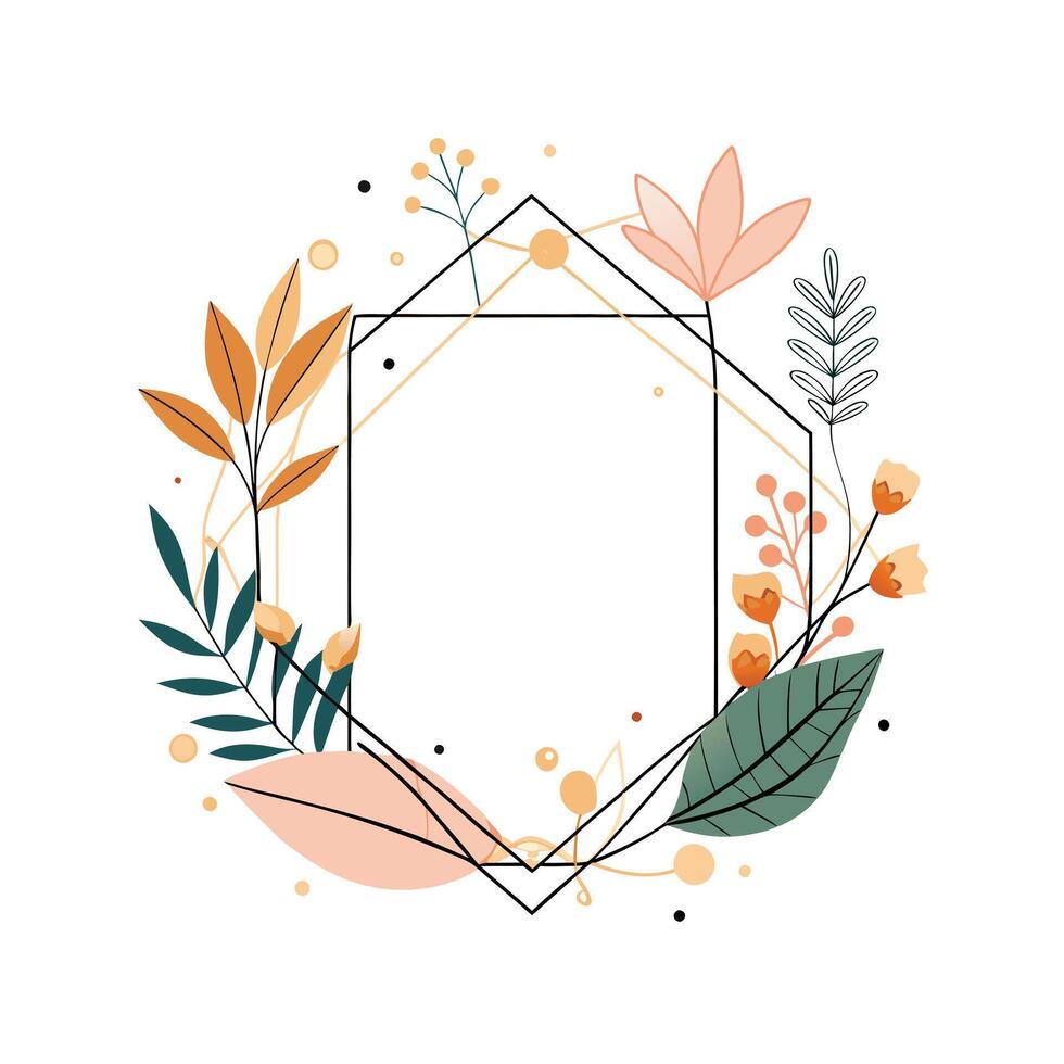 Beautiful Floral Frame Border Illustration vector