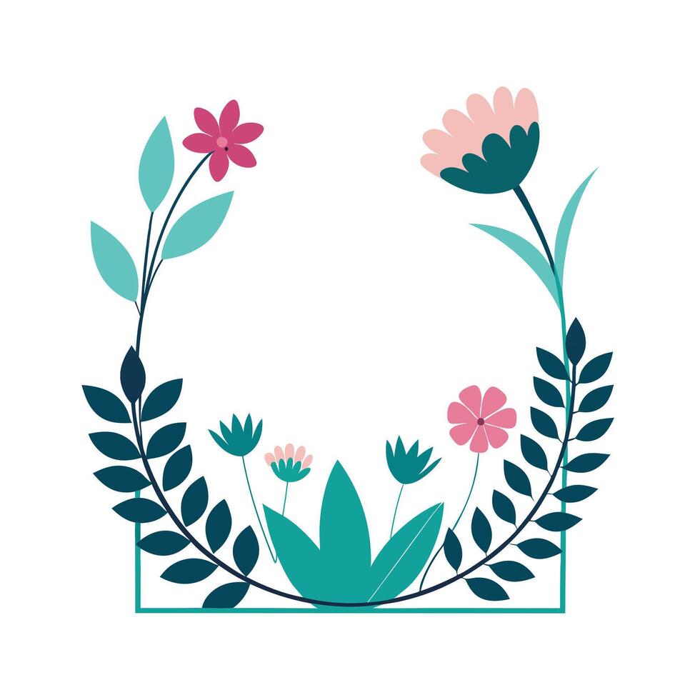 Beautiful Floral Frame Border Illustration vector
