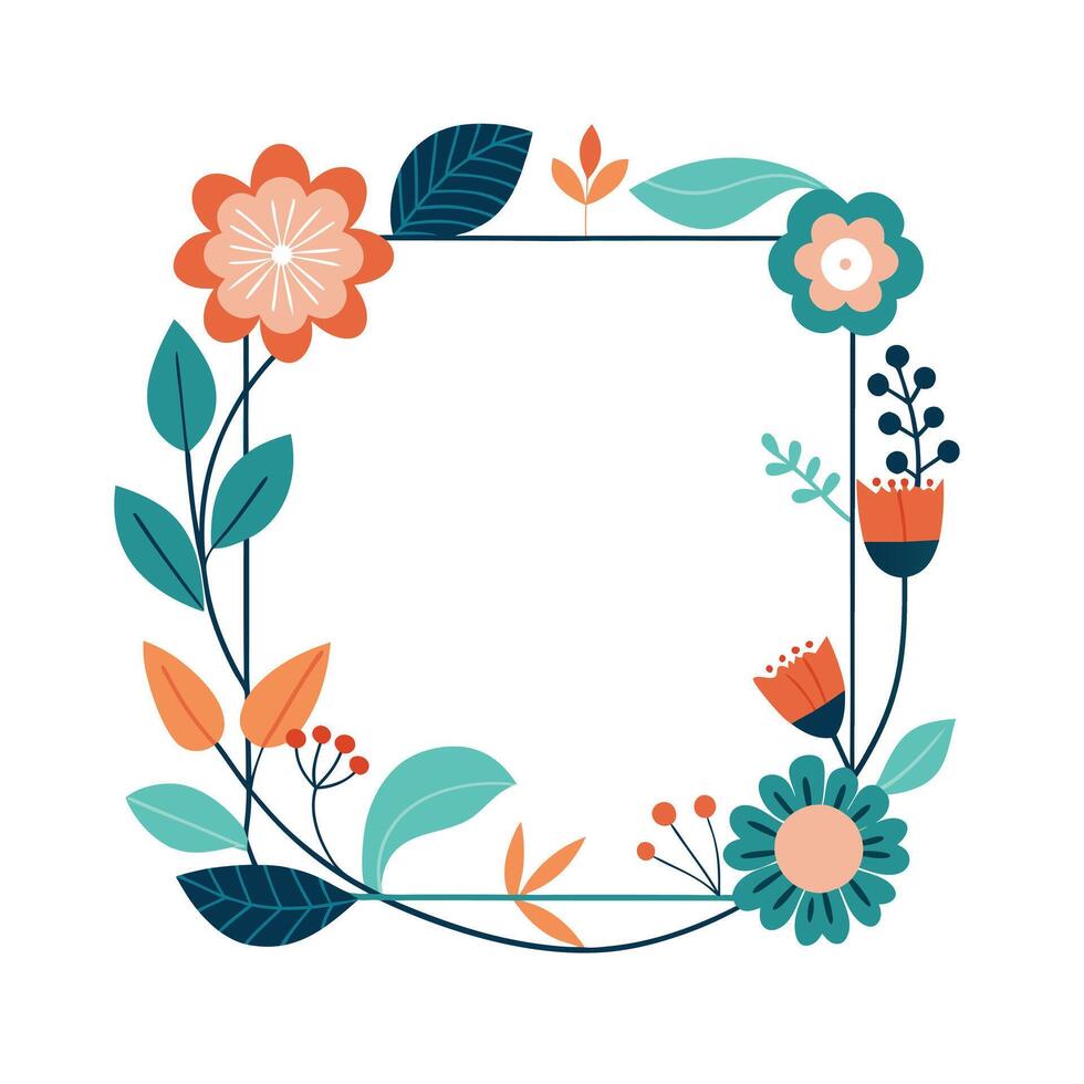 Beautiful Floral Frame Border Illustration vector