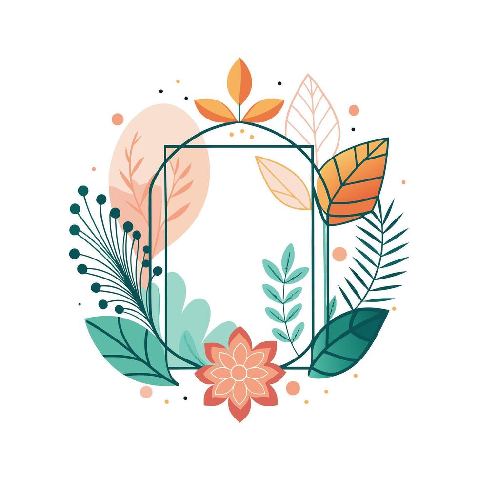 Beautiful Floral Frame Border Illustration vector