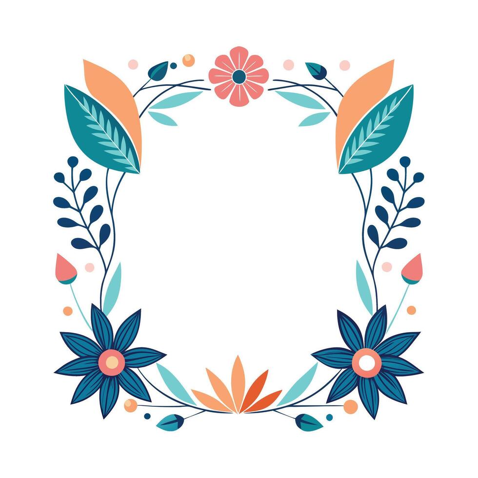 Beautiful Floral Frame Border Illustration vector