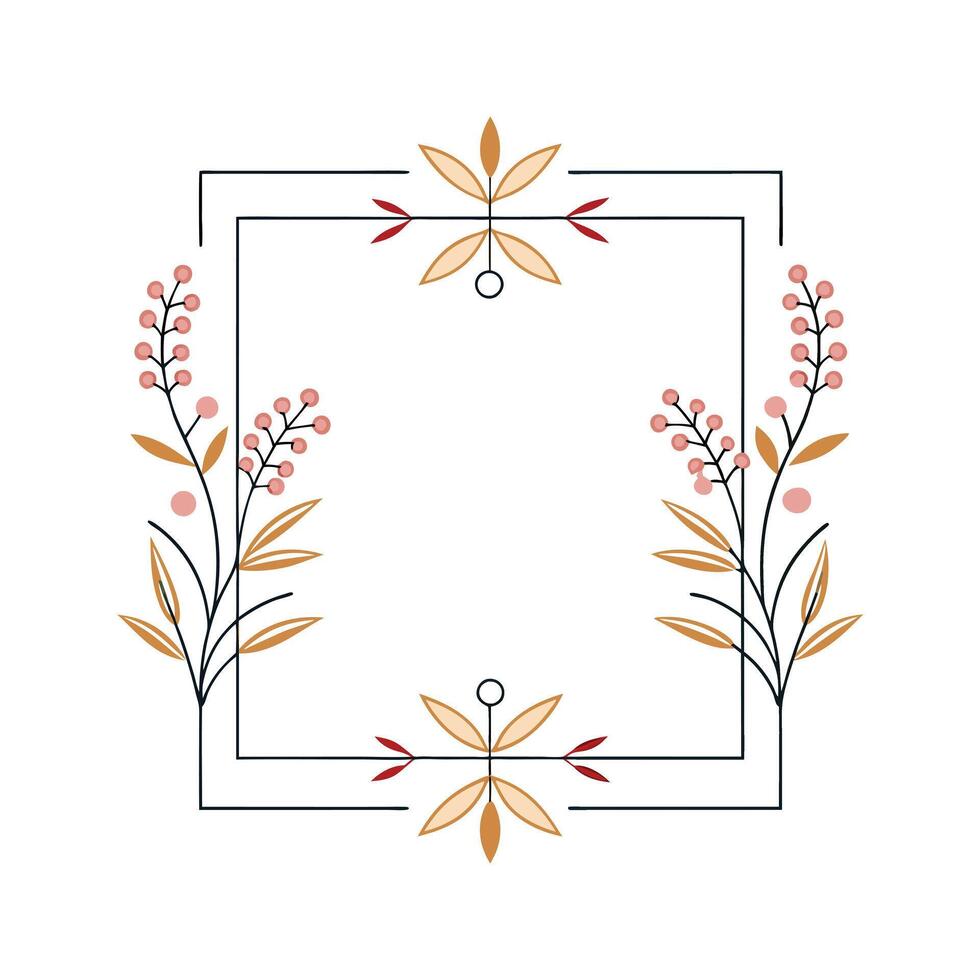Beautiful Floral Frame Border Illustration vector
