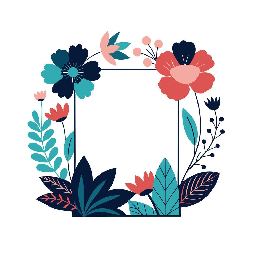 Beautiful Floral Frame Border Illustration vector