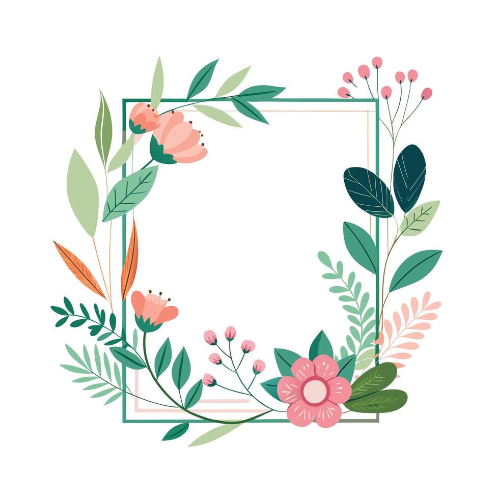 Beautiful Floral Frame Border Illustration vector
