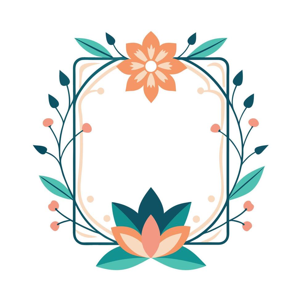 Beautiful Floral Frame Border Illustration vector