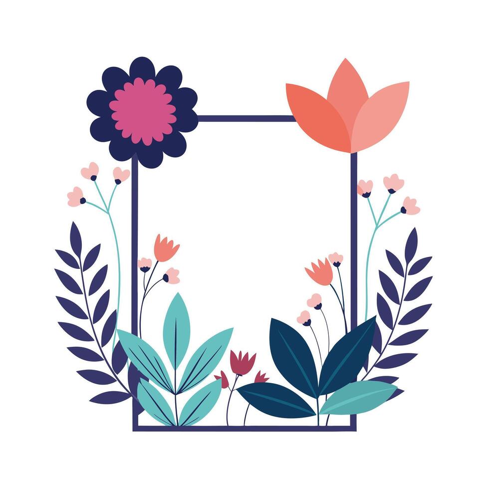 Beautiful Floral Frame Border Illustration vector