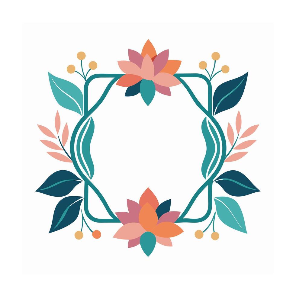 Beautiful Floral Frame Border Illustration vector