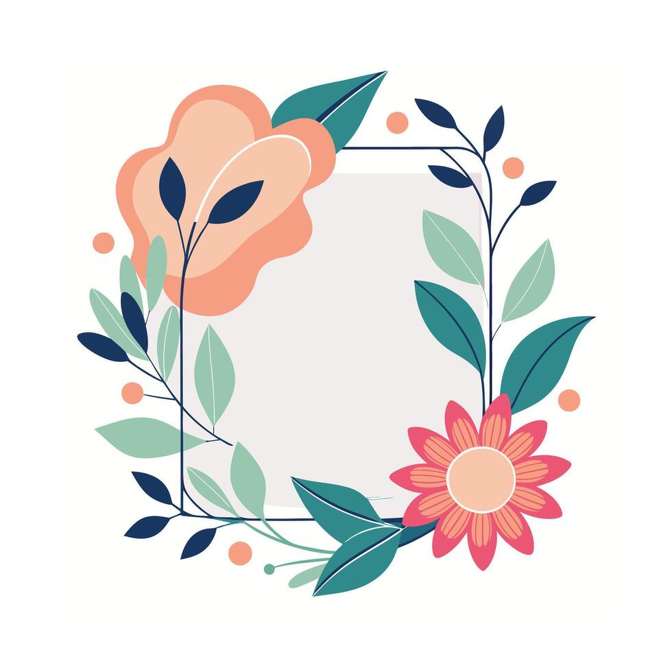 Beautiful Floral Frame Border Illustration vector