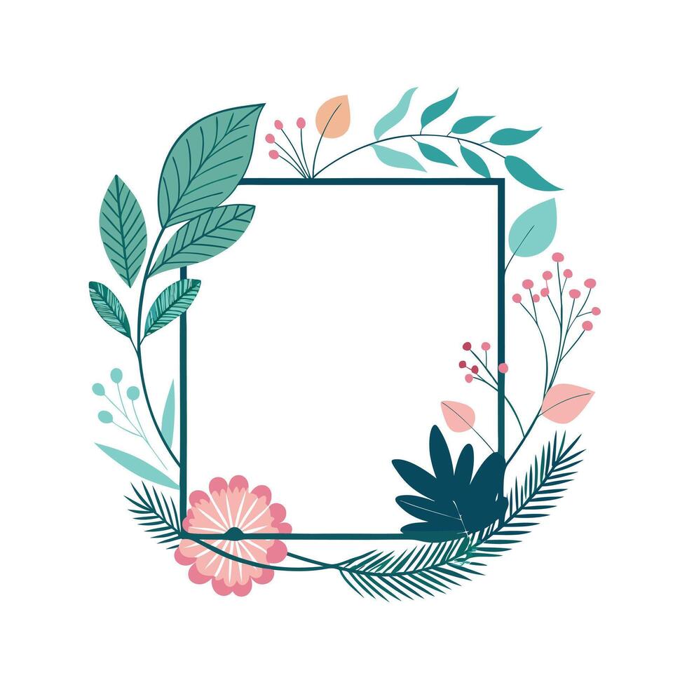 Beautiful Floral Frame Border Illustration vector
