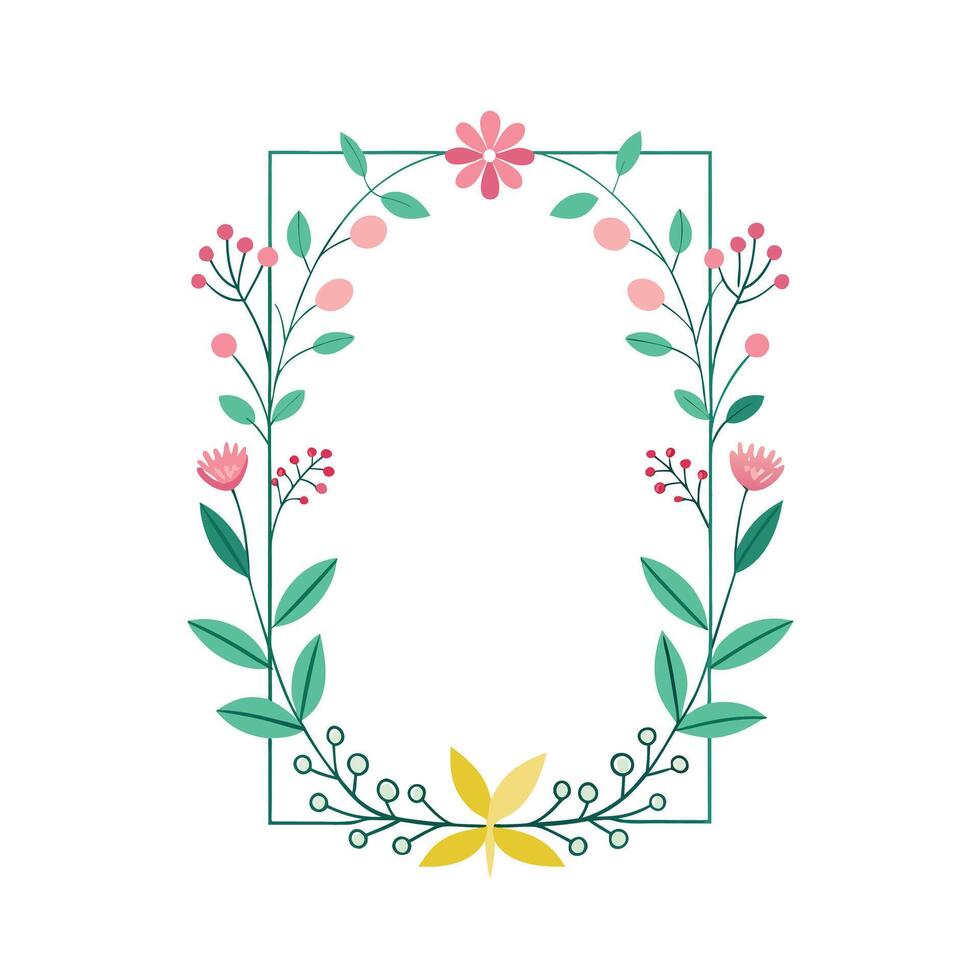 Beautiful Floral Frame Border Illustration vector