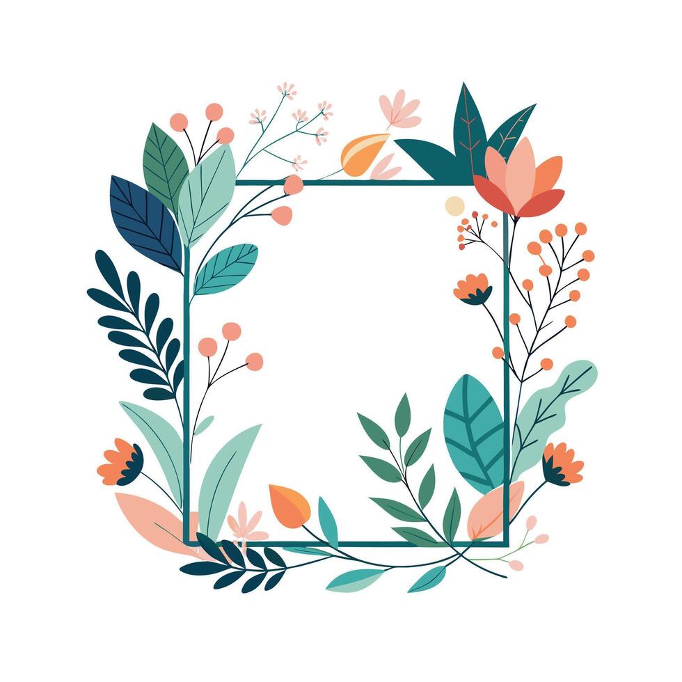 Beautiful Floral Frame Border Illustration vector