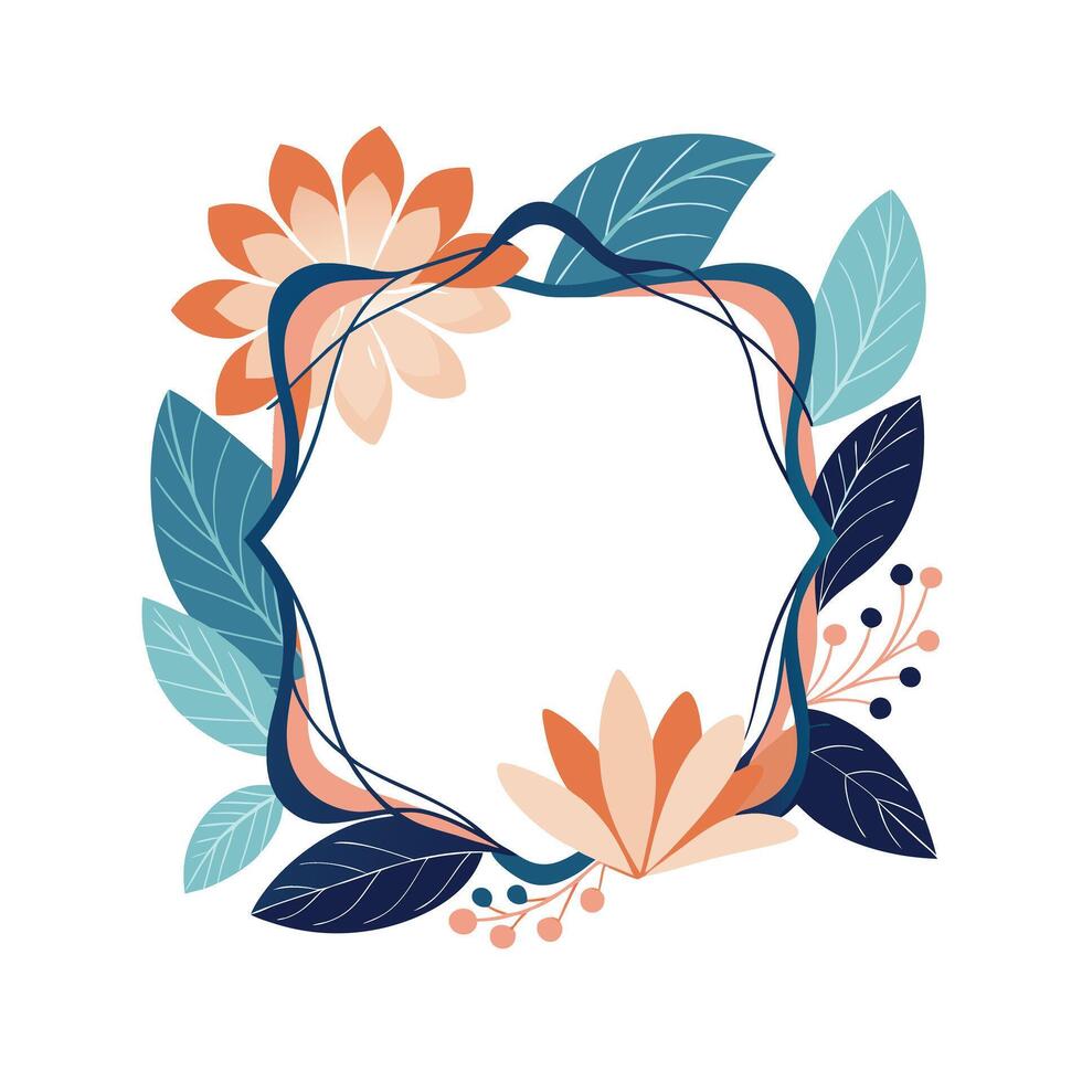 Beautiful Floral Frame Border Illustration vector