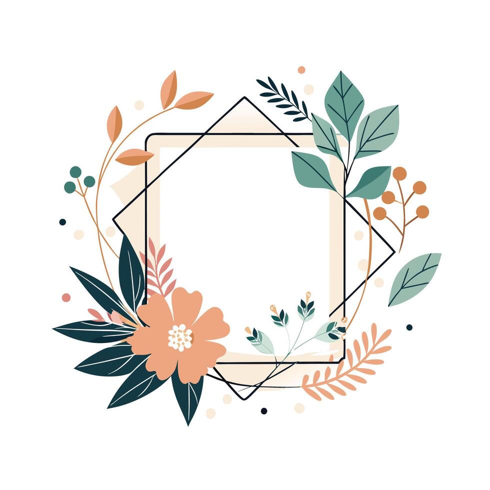 Beautiful Floral Frame Border Illustration vector