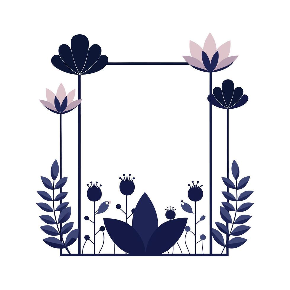 Beautiful Floral Frame Border Illustration vector