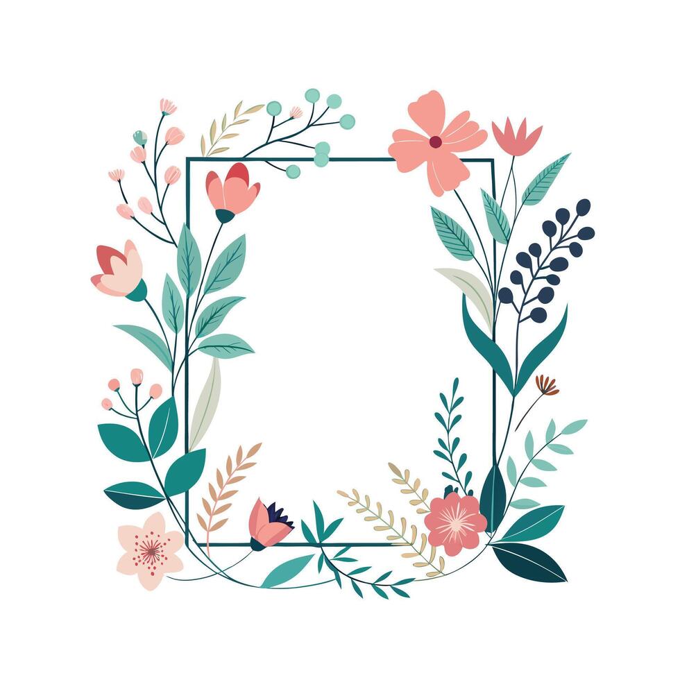 Beautiful Floral Frame Border Illustration vector