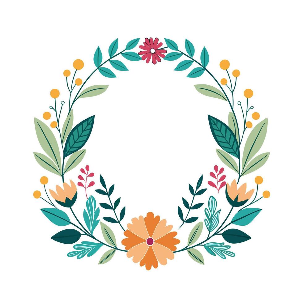 Beautiful Floral Frame Border Illustration vector