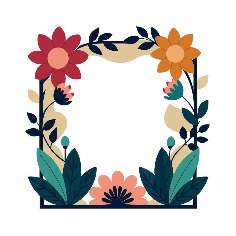 Beautiful Floral Frame Border Illustration vector