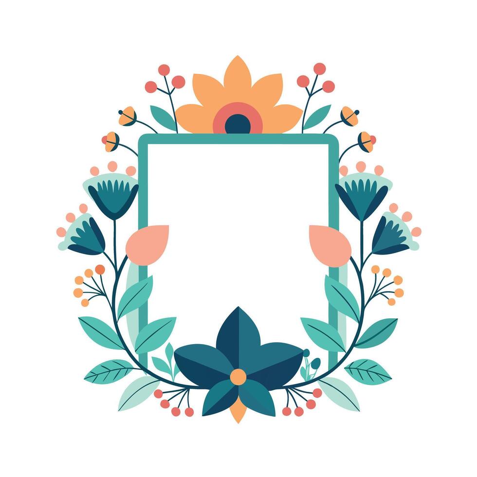 Beautiful Floral Frame Border Illustration vector