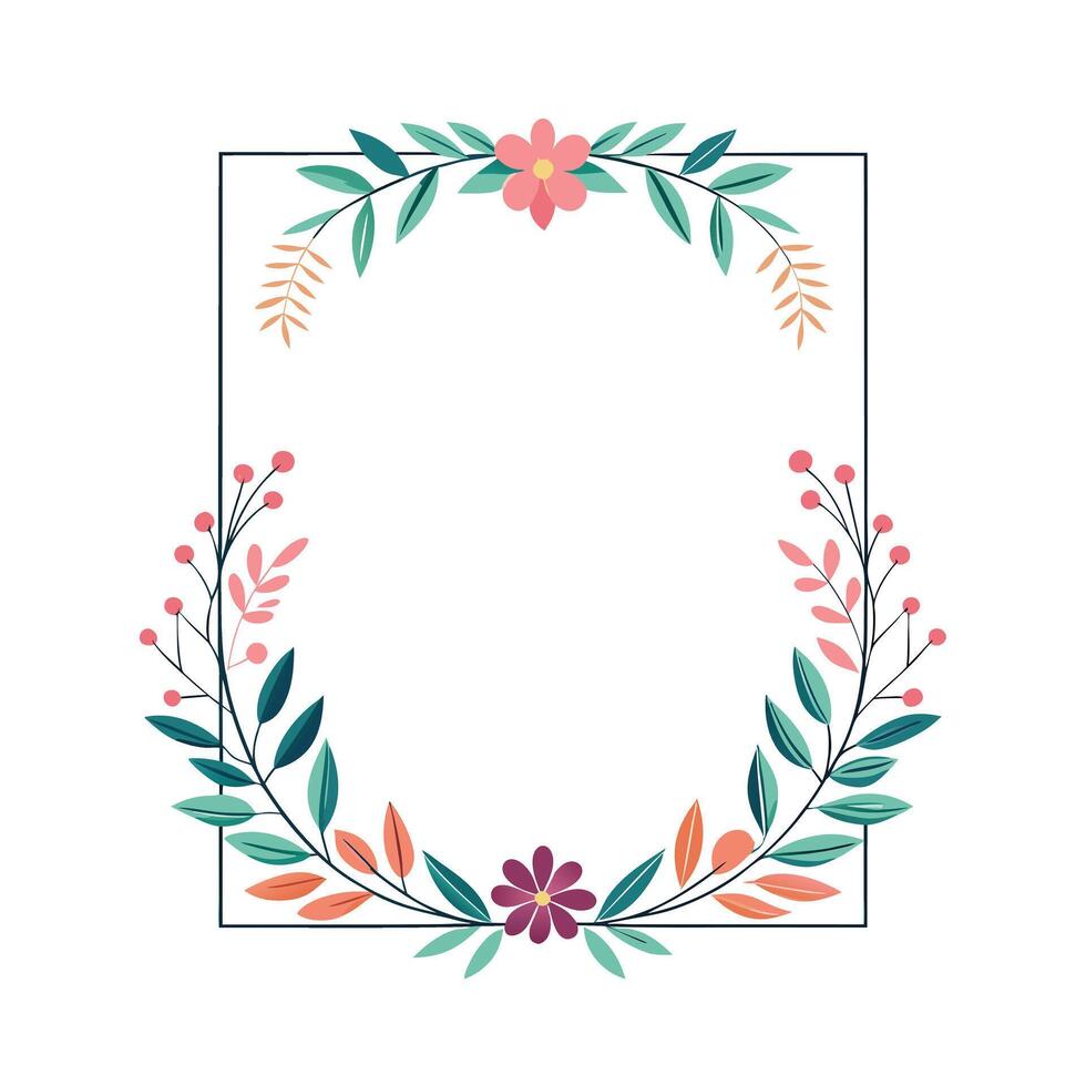 Beautiful Floral Frame Border Illustration vector