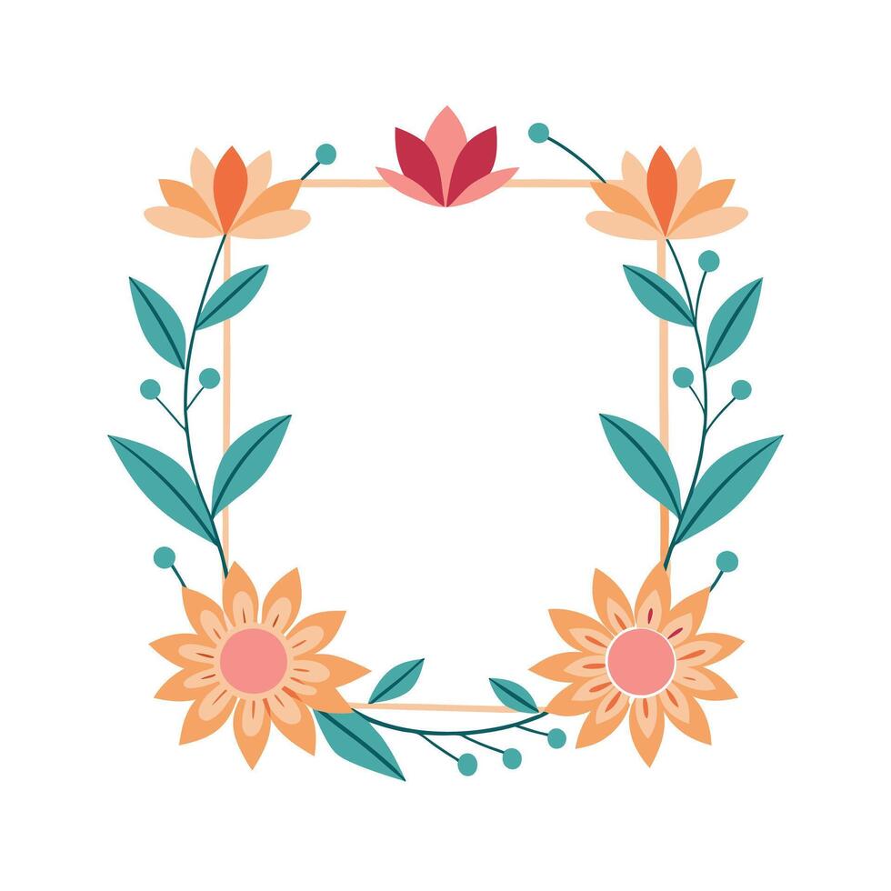 Beautiful Floral Frame Border Illustration vector