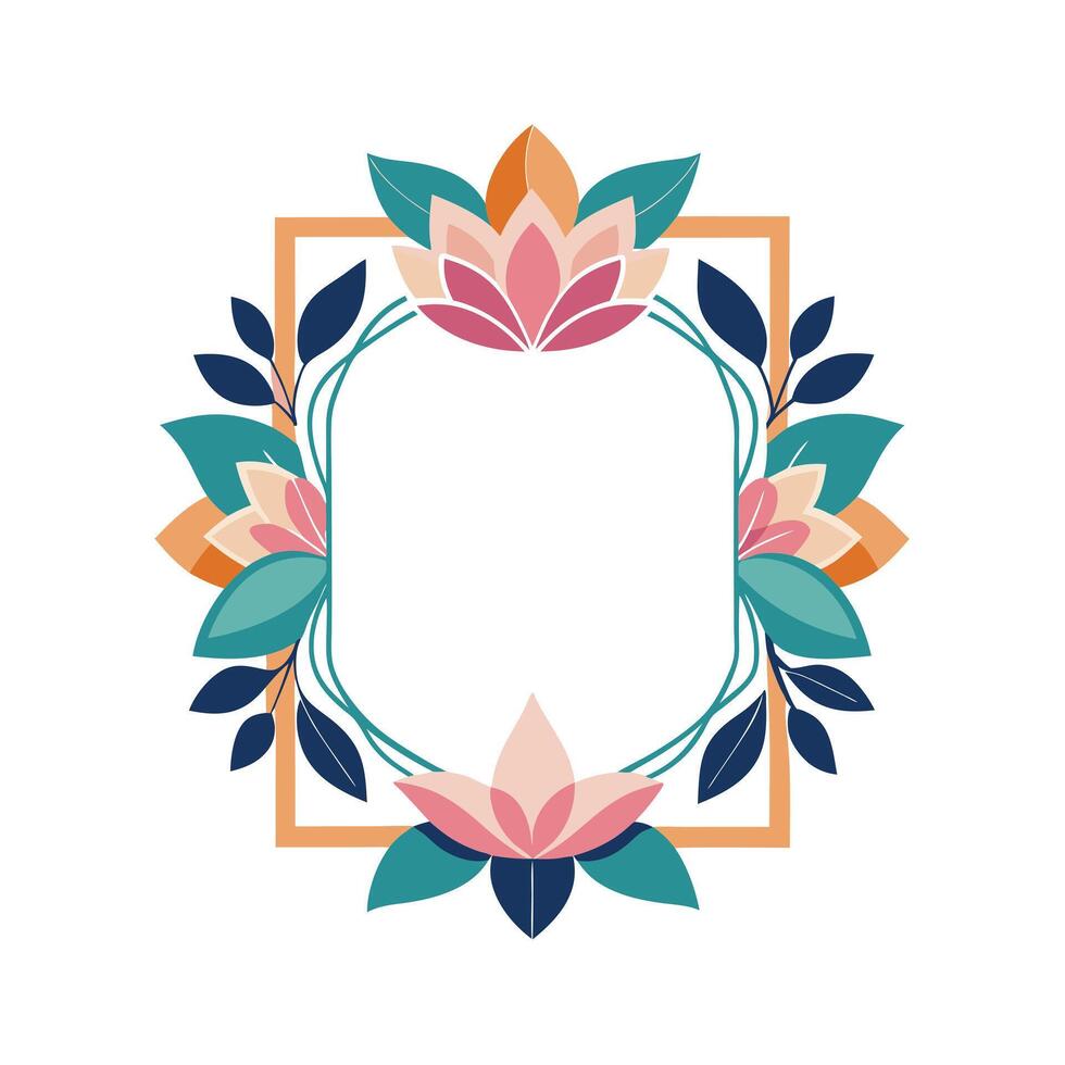 Beautiful Floral Frame Border Illustration vector