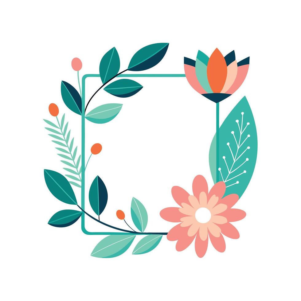 Beautiful Floral Frame Border Illustration vector