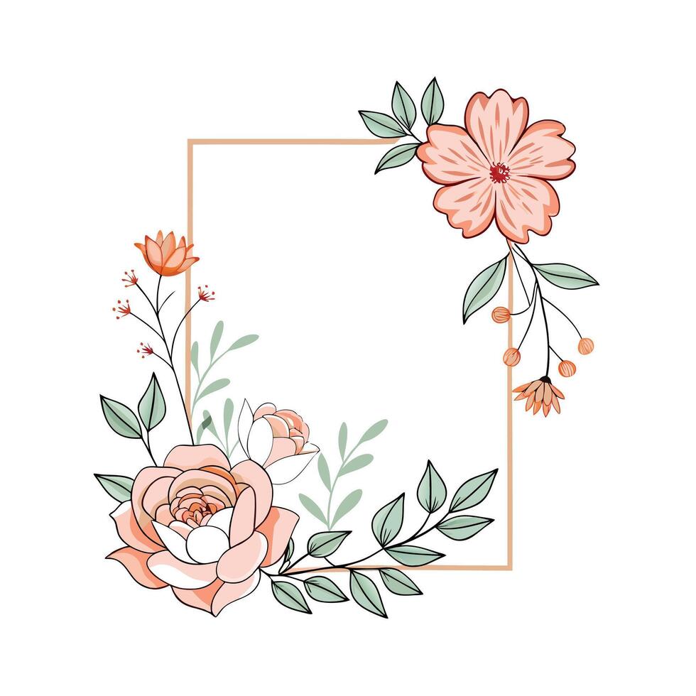 Beautiful Floral Frame Border Illustration vector