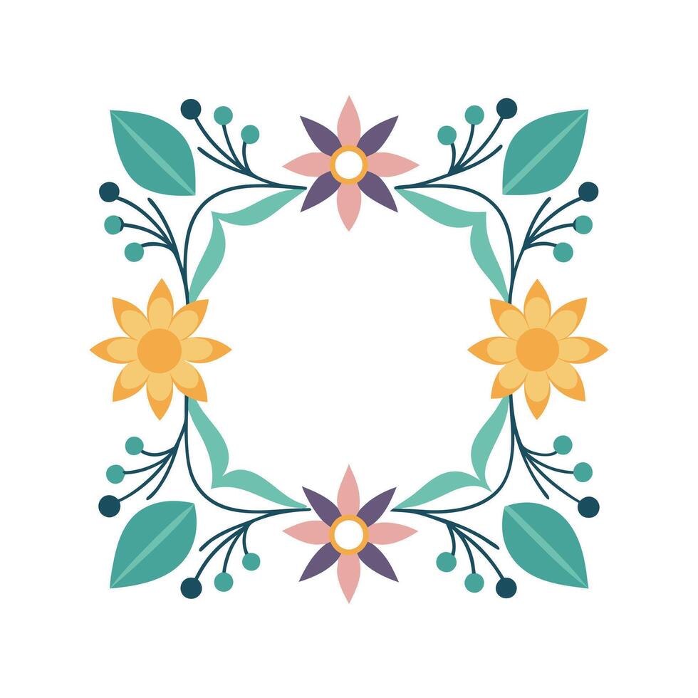 Beautiful Floral Frame Border Illustration vector