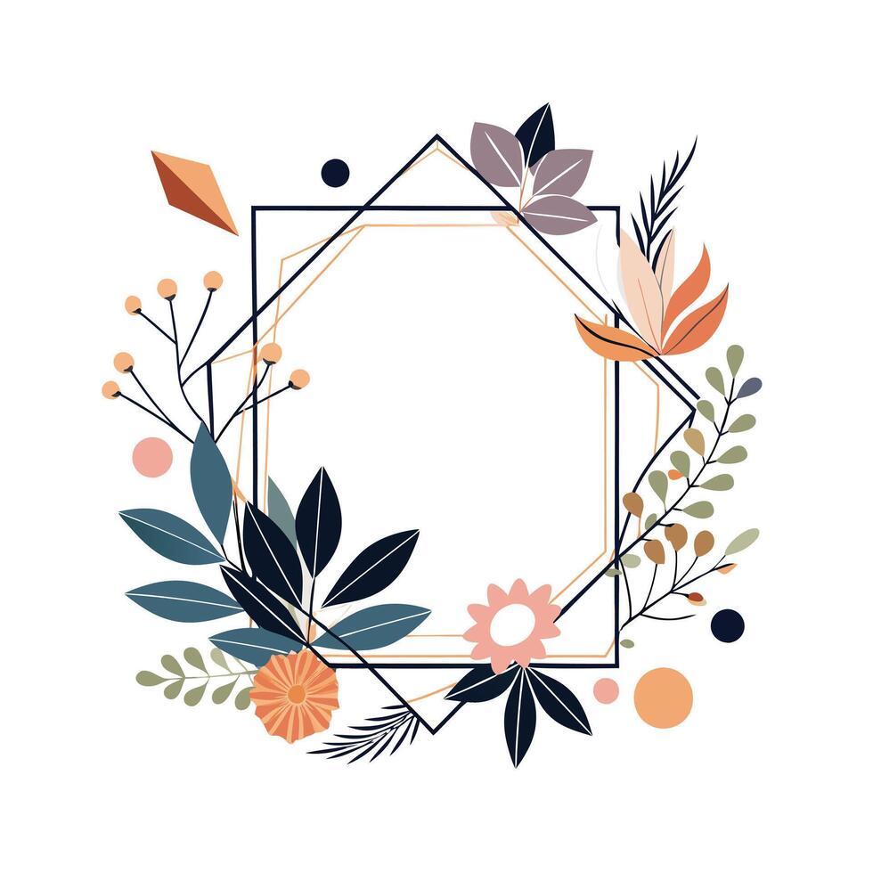 Beautiful Floral Frame Border Illustration vector