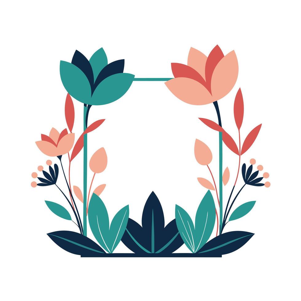 Beautiful Floral Frame Border Illustration vector