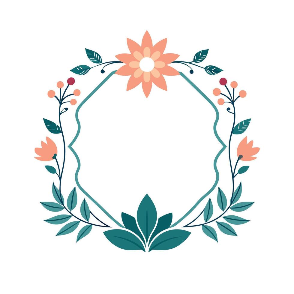 Beautiful Floral Frame Border Illustration vector